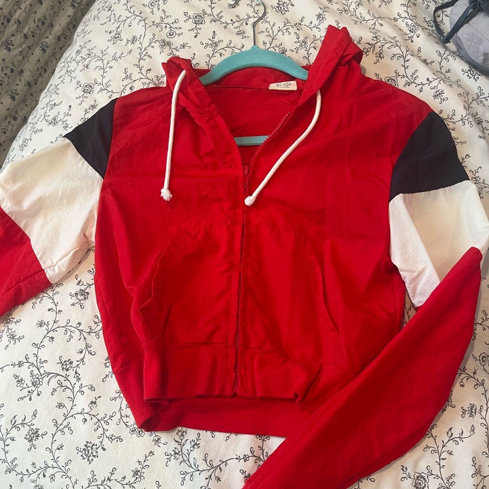 Brandy Melville cropped zipup one size fits xs-m